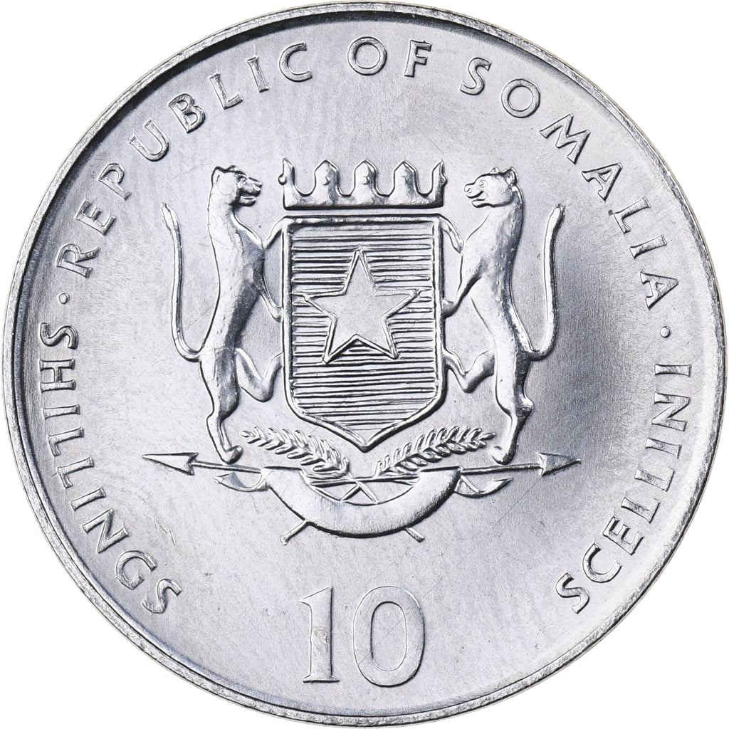 Somalia, 10 Shillings / Scellini, 2000, Nickel Clad Steel, MS(65-70), KM:96