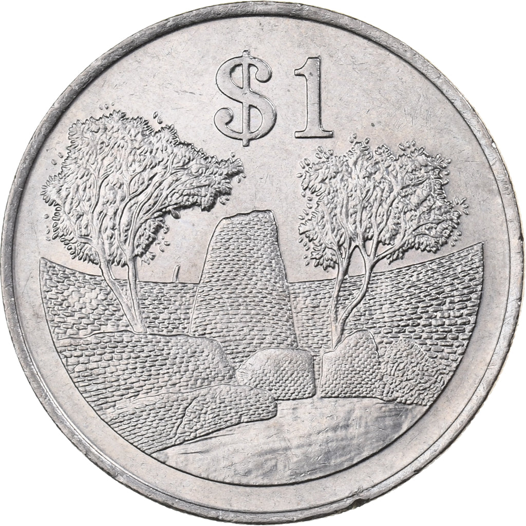 Zimbabwe, Dollar, 1993, Copper-nickel, AU(55-58), KM:6