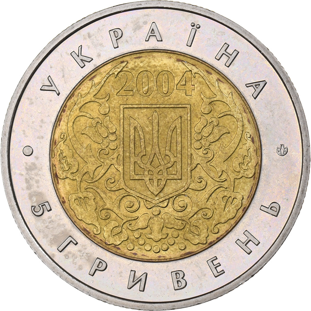 Ucrania, 5 Hryven, 2004, National Bank Mint, Bimetálico, FDC, KM:220