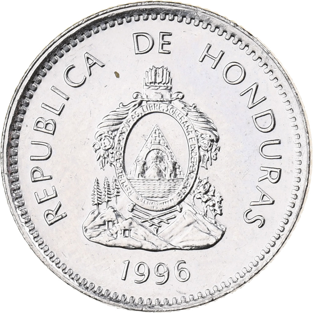 Honduras, 20 Centavos, 1996, Nickel plated steel, MS(63), KM:83a.2