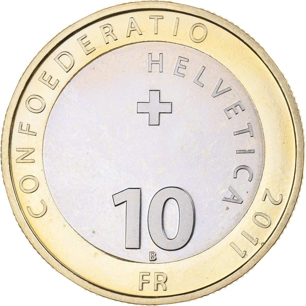 Schweiz, 10 Francs, 2011, Bern, Bi-Metallic, UNZ, KM:138