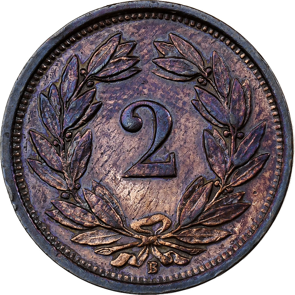 Suiza, 2 Rappen, 1925, Bern, Bronce, MBC+, KM:4.2