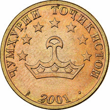 Tajikistan, 50 Drams, 2001, St. Petersburg, Brass, MS(63), KM:6.1