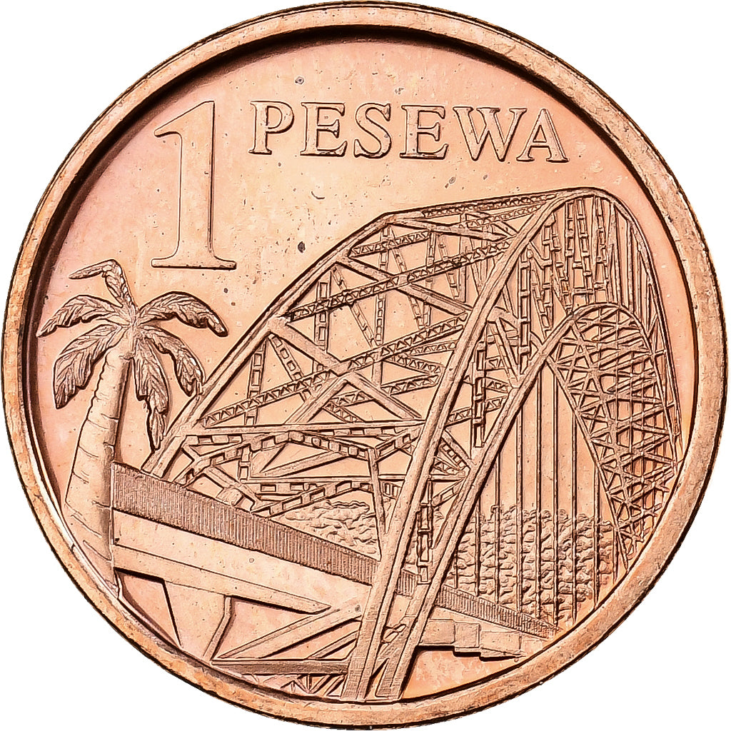 Ghana, Pesewa, 2007, Acciaio placcato rame, FDC, KM:37