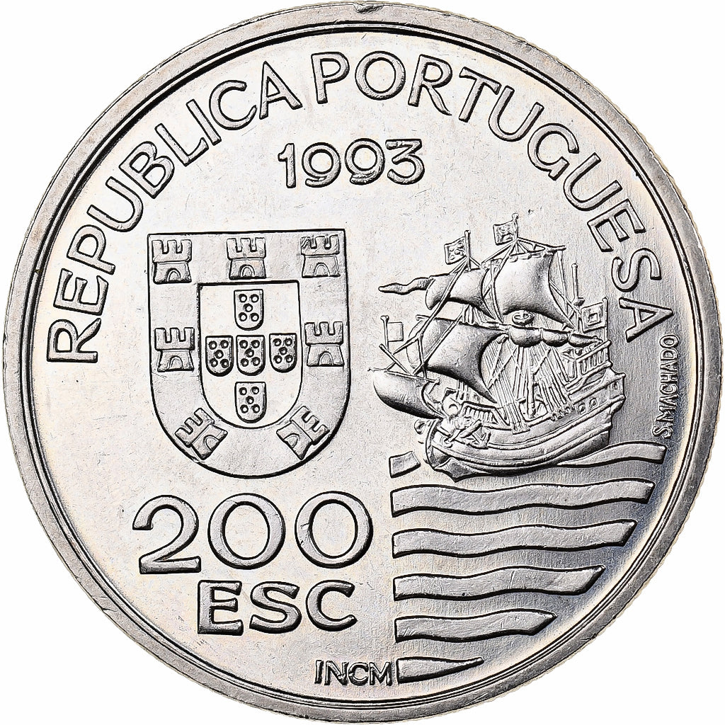 Portugal, 200 Escudos, 1993, Kupfer-Nickel, VZ, KM:667