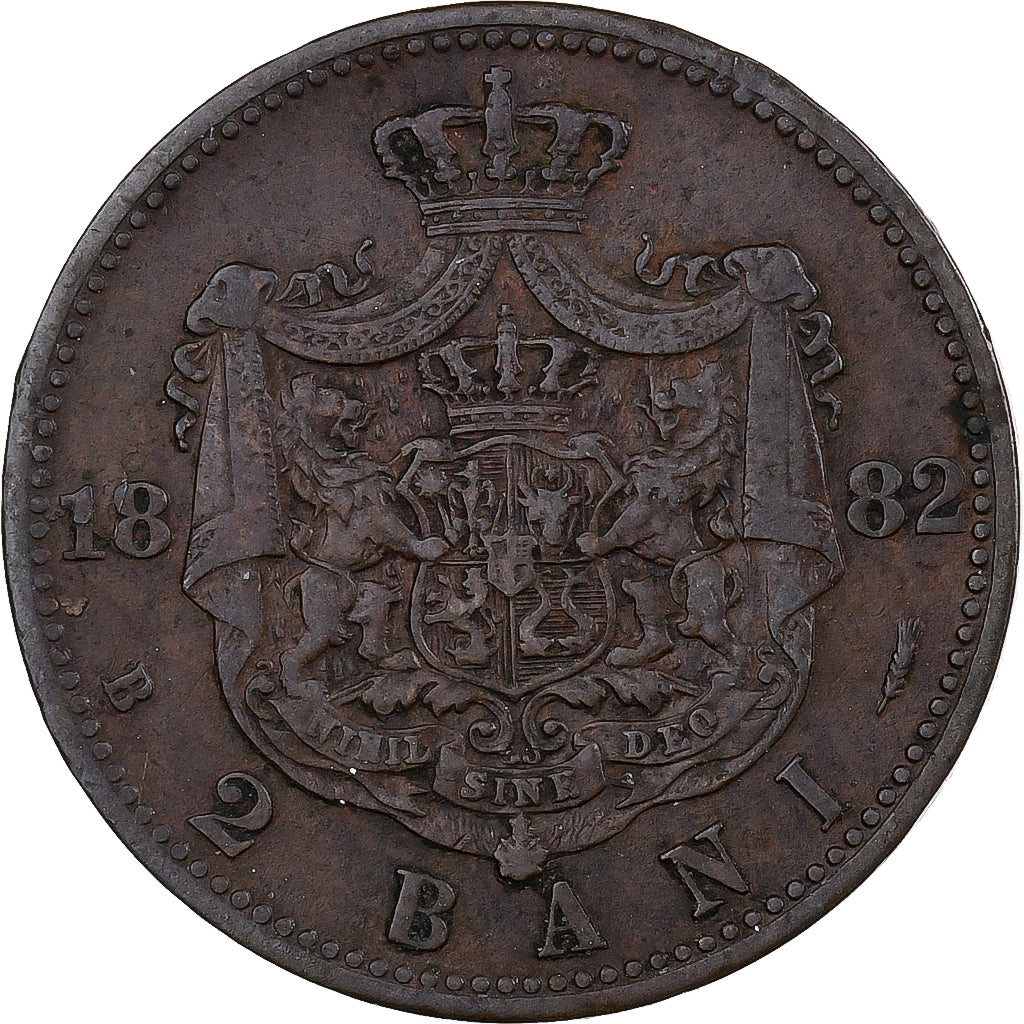 Romania, Carol I, 2 Bani, 1882, Bucharest, Rame, BB, KM:18