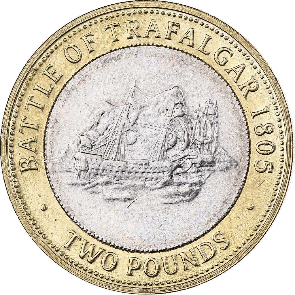 Gibraltar, Elizabeth II, 2 Pounds, 2008, Bi-Metallic, MS(63), KM:1092