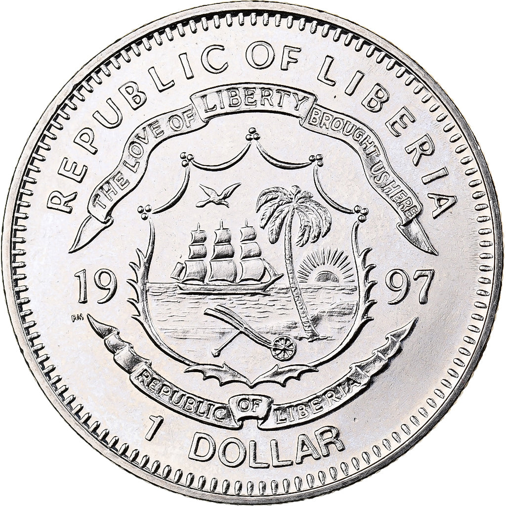 Liberia, Dollar, 1997, Kupfer-Nickel, STGL, KM:320
