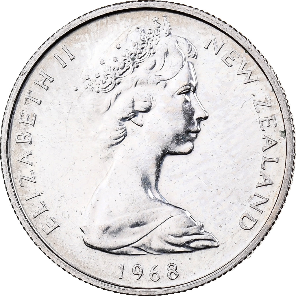 Nowa Zelandia, Elizabeth II, 5 Cents, 1968, Miedź-Nikiel, MS(63), KM:34.1