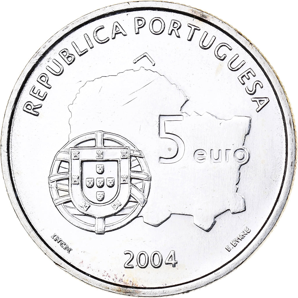 Portugal, 5 Euro, 2004, Lisbon, Silver, MS(65-70), KM:755