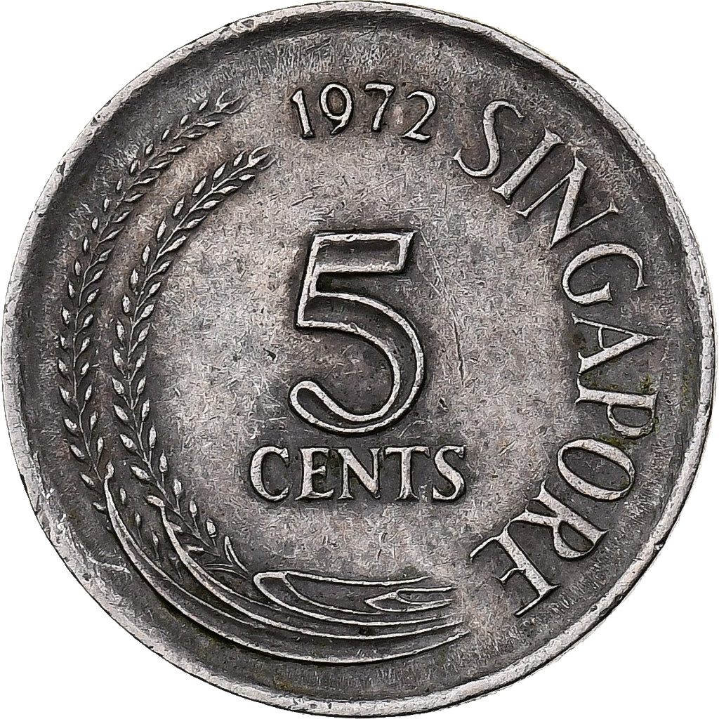 Singapour, 5 Cents, 1972, Singapore Mint, Cupro-nickel, TTB, KM:2