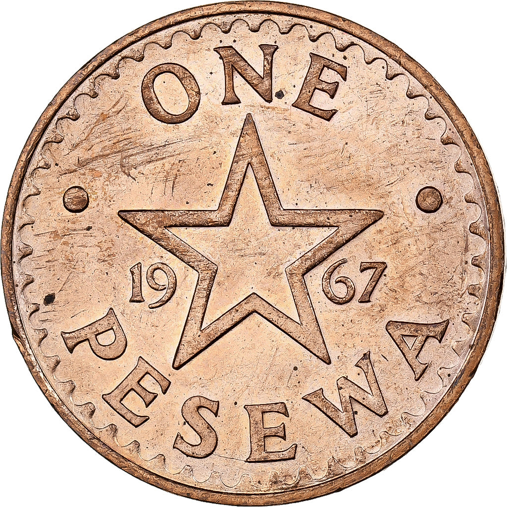 Ghana, Pesewa, 1967, Bronze, AU(55-58), KM:13