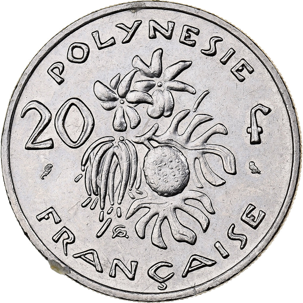 French Polynesia, 20 Francs, 1973, Paris, Nickel, AU(55-58), KM:9