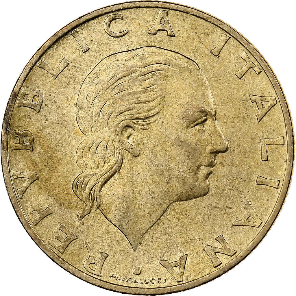 Włochy, 200 Lire, 1989, Rome, Aluminium-Brąz, AU(55-58), KM:130