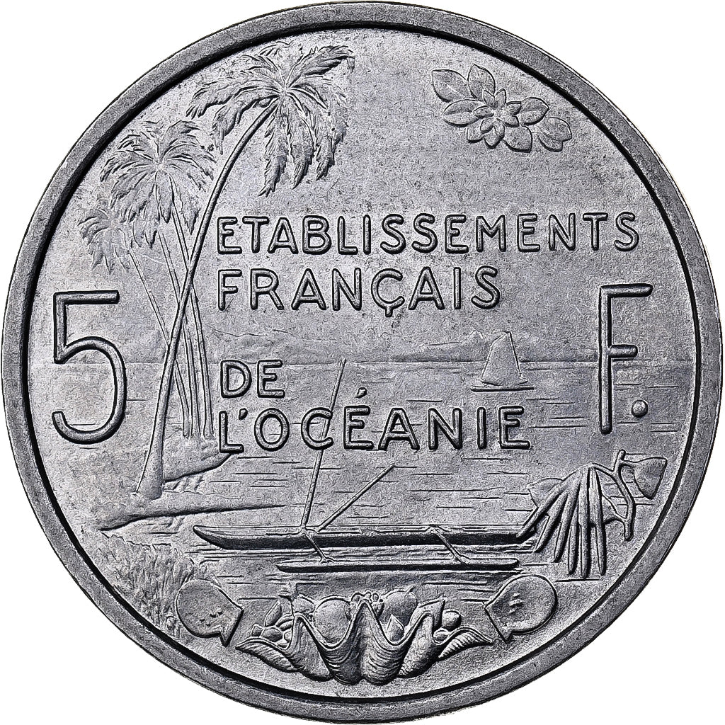 FRENCH OCEANIA, 5 Francs, 1952, Paris, Aluminum, MS(65-70), KM:4