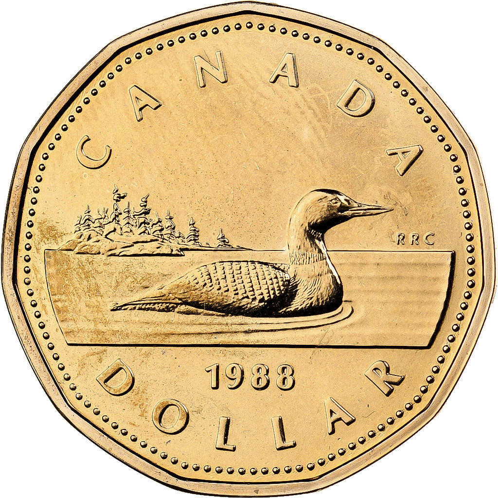 Kanada, Elizabeth II, Dollar, 1988, Royal Canadian Mint, Aureate-Bronze Plated