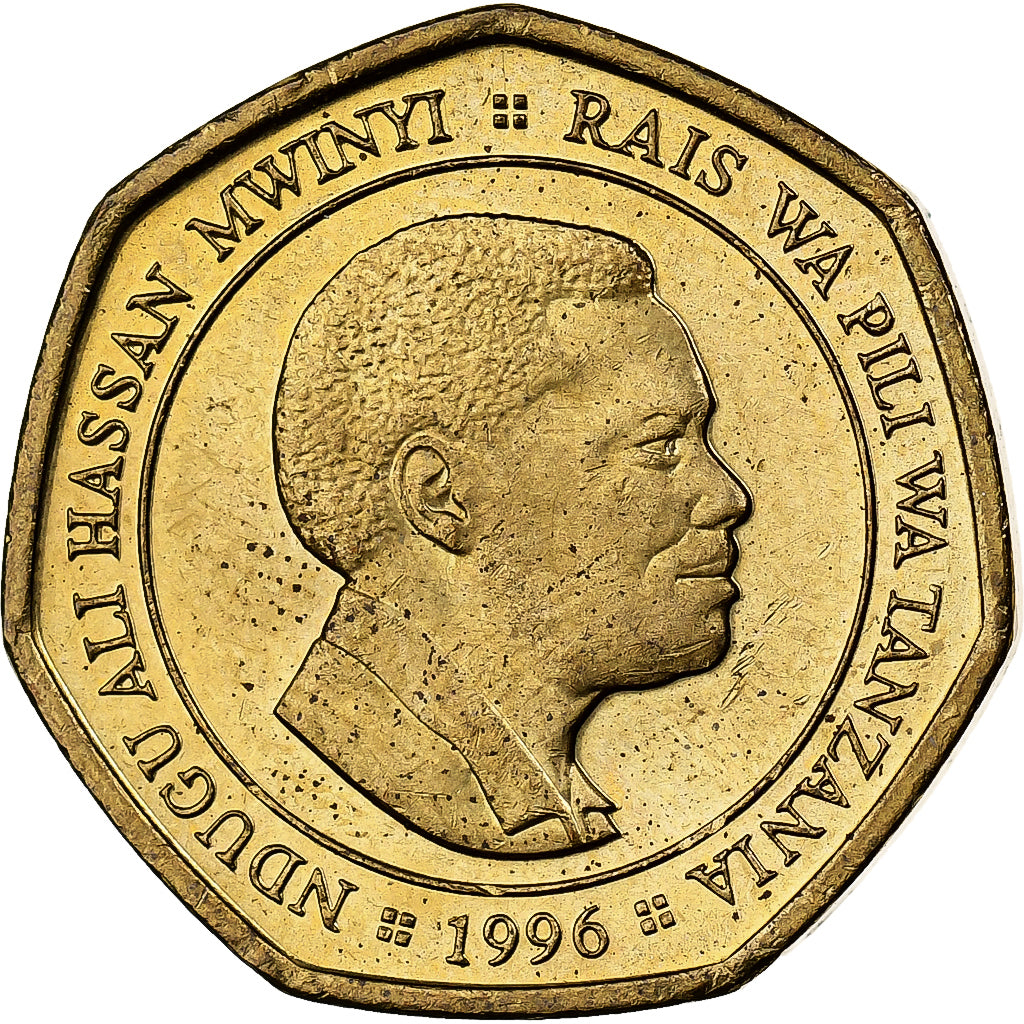 Tanzania, 50 Shilingi, 1996, Brass plated steel, MS(65-70), KM:33