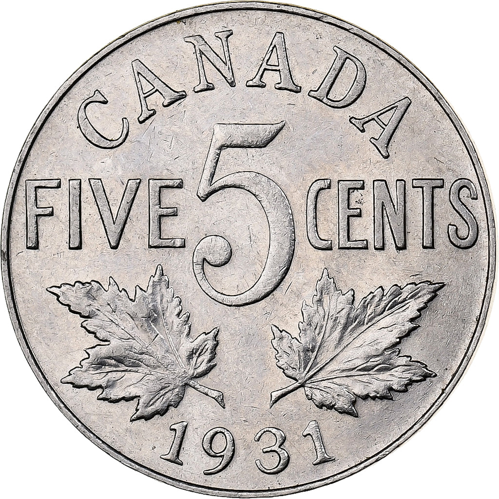 Kanada, George V, 5 Cents, 1931, Royal Canadian Mint, Nickel, SS, KM:29