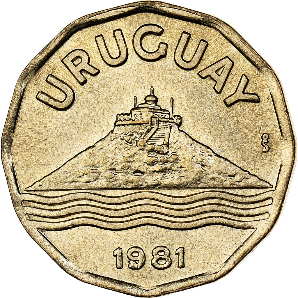 Urugwaj, 20 Centesimos, 1981, Santiago, Aluminium-Brąz, MS(65-70), KM:67