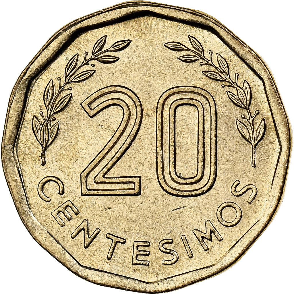 Urugwaj, 20 Centesimos, 1981, Santiago, Aluminium-Brąz, MS(65-70), KM:67