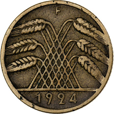 GERMANY, WEIMAR REPUBLIC, 10 Reichspfennig, 1924, Stuttgart, Aluminum-Bronze