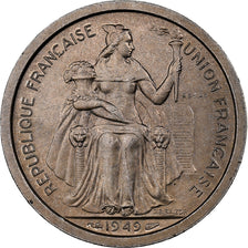OCEANIA FRANCESE, 2 Francs, 1949, Paris, Rame-nichel, SPL-, KM:E9