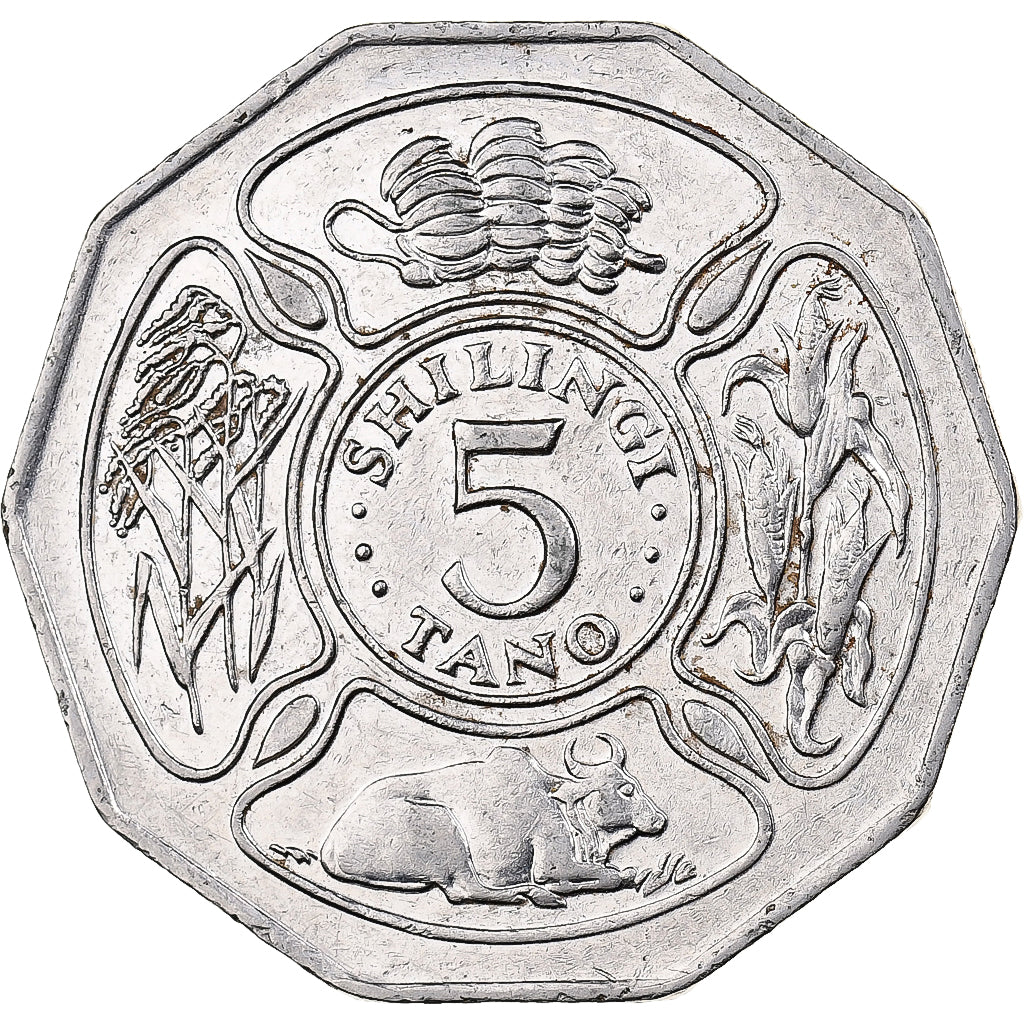 Tanzania, 5 Shilingi, 1991, Acciaio ricoperto in nichel, BB+, KM:23a.2