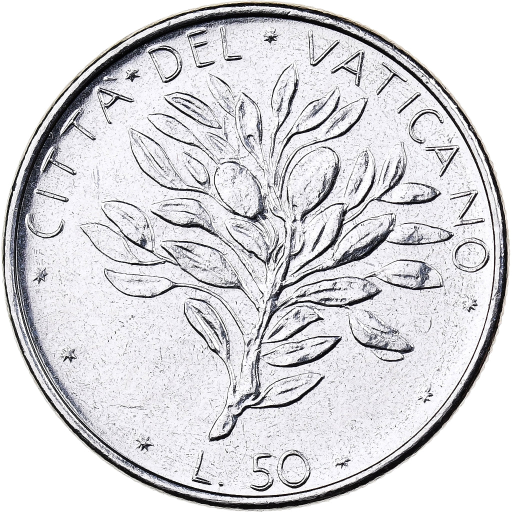 Vaticaanstad, Paul VI, 50 Lire, 1976 (Anno XIV), Rome, Stainless Steel, UNC-