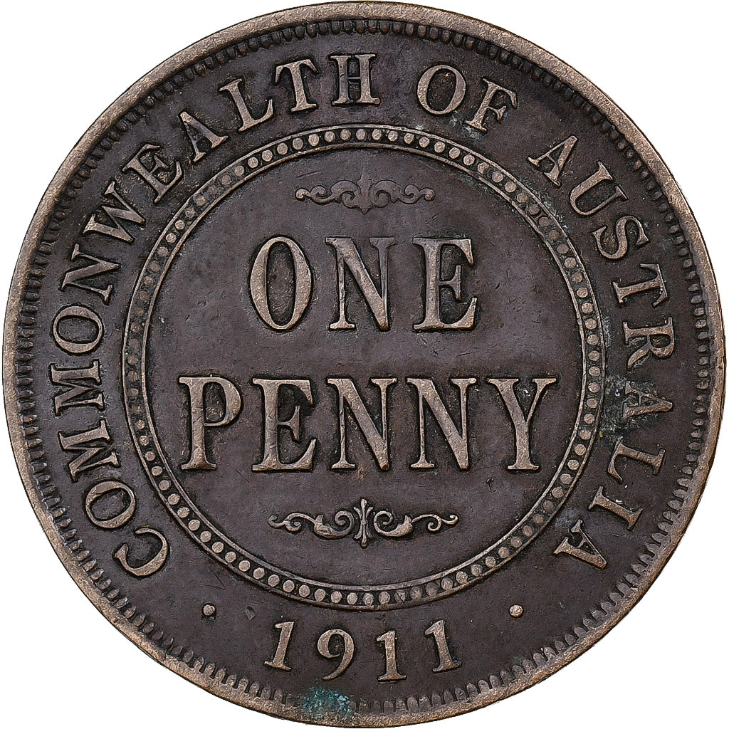 Austrália, George V, Penny, 1911, Bronze, VF(30-35), KM:23