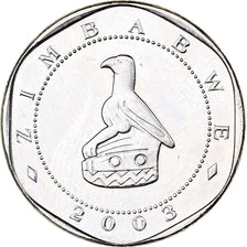 Zimbabwe, 10 Dollars, 2003, Harare, Nickel plated steel, MS(63), KM:14