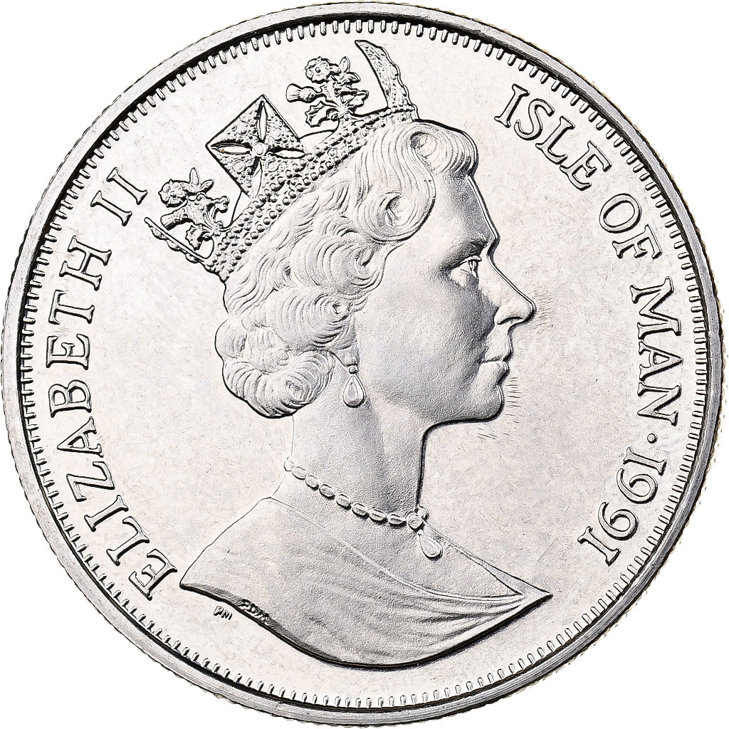 Isle of Man, Elizabeth II, Crown, 1991, Pobjoy Mint, Copper-nickel, MS(63)
