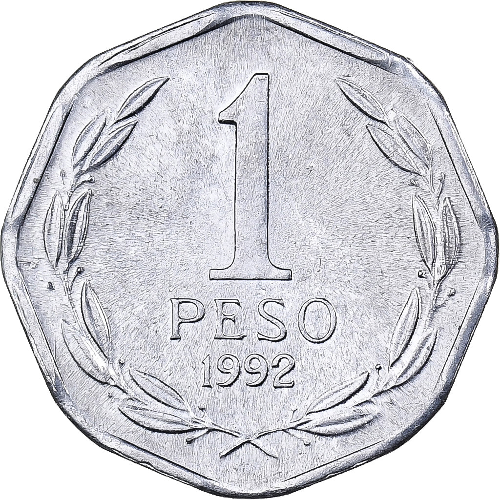 Chile, Peso, 1992, Santiago, Aluminum, MS(63), KM:231