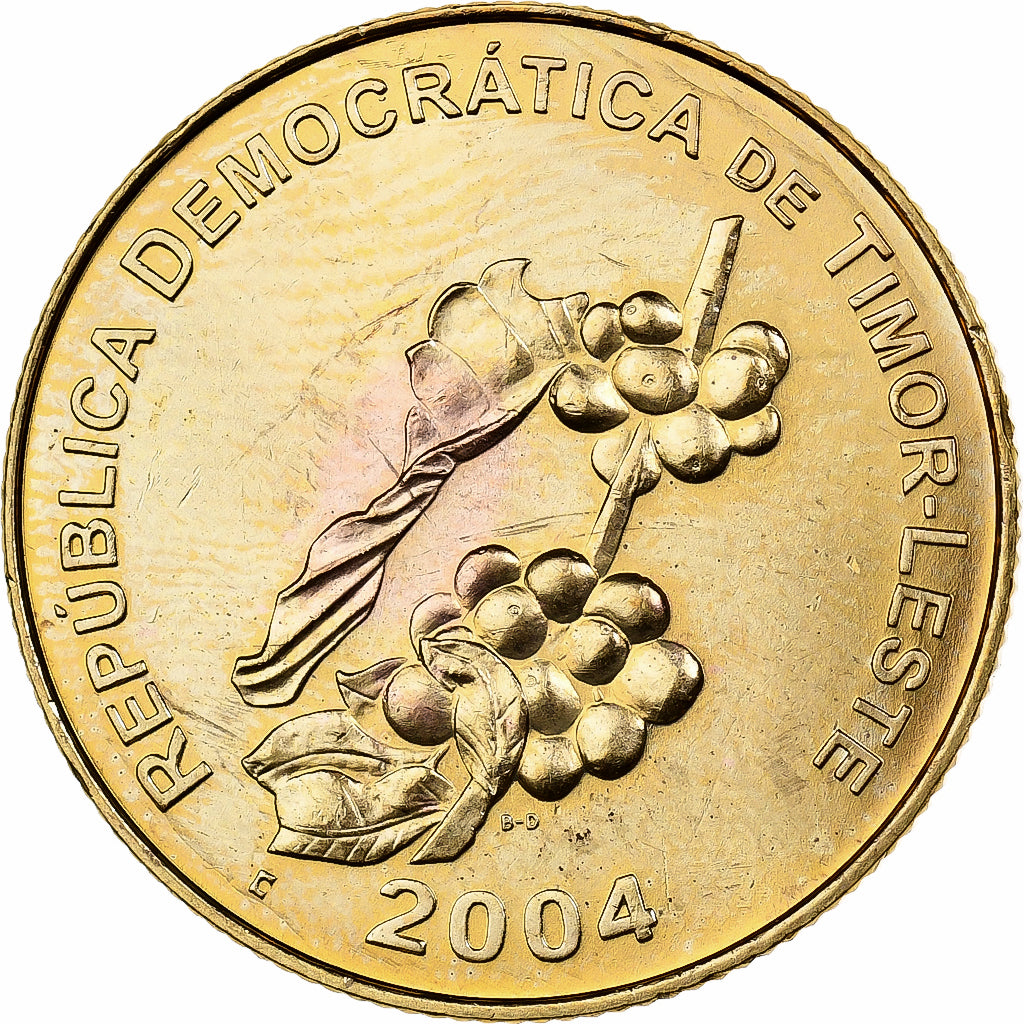TIMOR-LESTE, 50 Centavos, 2004, Lisbon, Níquel-Latão, MS(65-70), KM:5