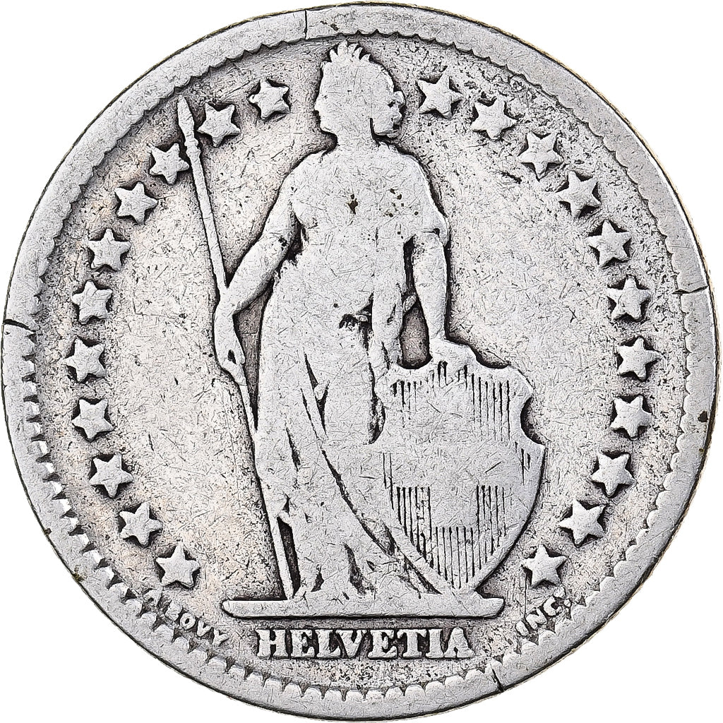Schweiz, 2 Francs, 1874, Bern, Silber, S, KM:21