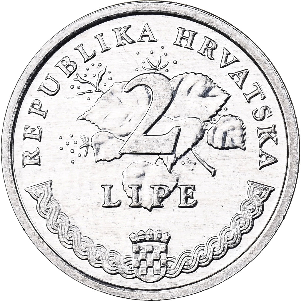 Croatie, 2 Lipe, 2002, Aluminium, SPL, KM:14