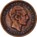 Spanien, Alfonso XII, 5 Centimos, 1877, Madrid, Bronze, SS, KM:674