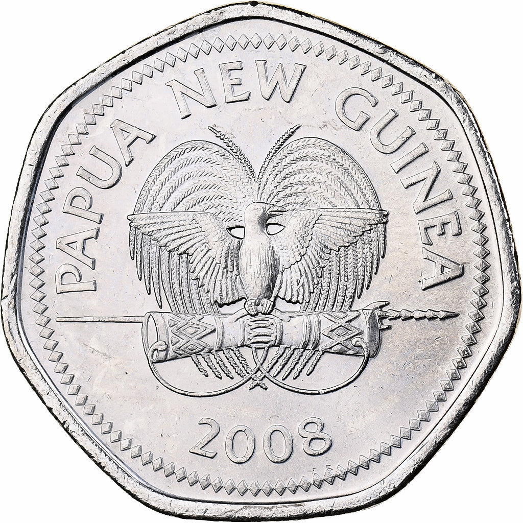 Papua New Guinea, 50 Toea, 2008, Nickel plated steel, MS(63), KM:54