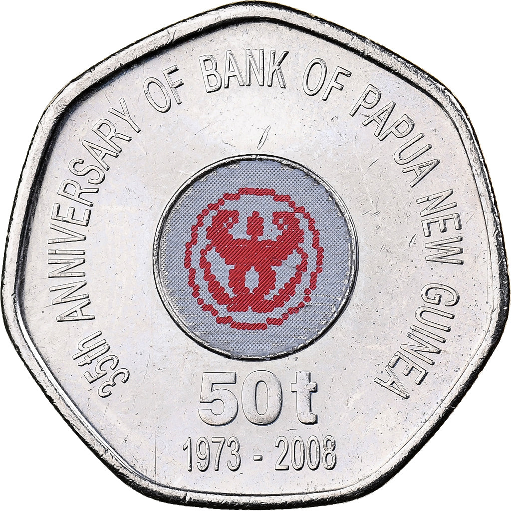 Papua New Guinea, 50 Toea, 2008, Nickel plated steel, MS(63), KM:54