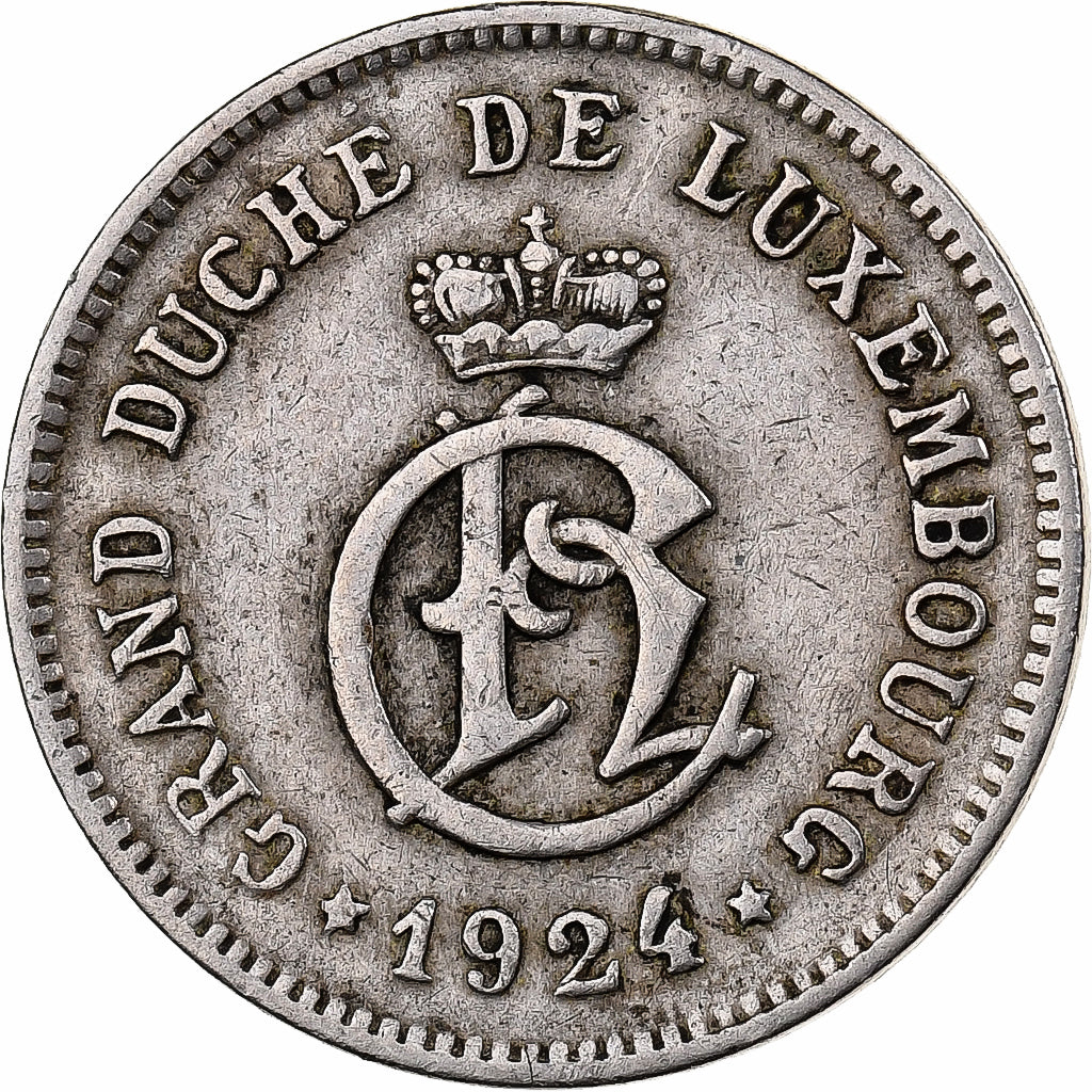 Luxemburg, Charlotte, 10 Centimes, 1924, Kupfer-Nickel, SS, KM:34