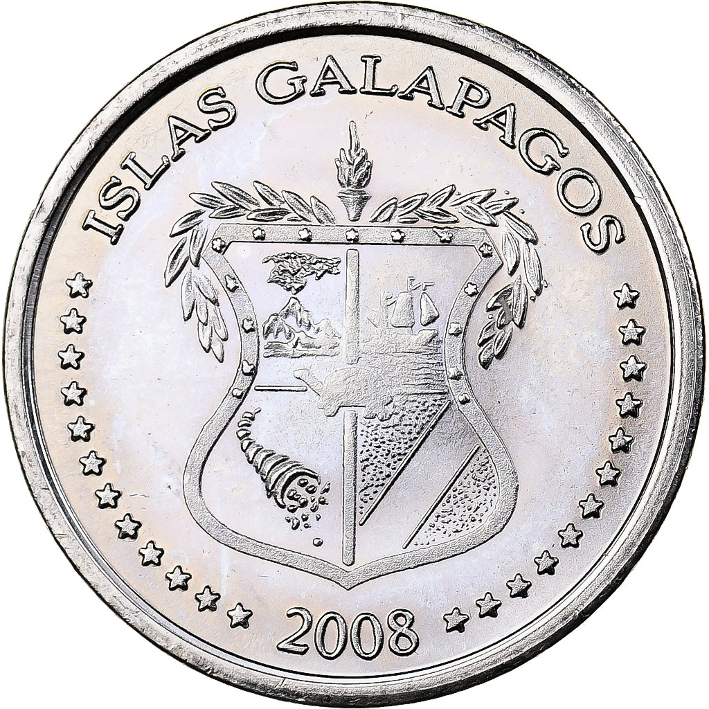 GALAPAGOS ISLANDS, 5 Centavos, 2008, Copper-nickel, MS(63), KM:2