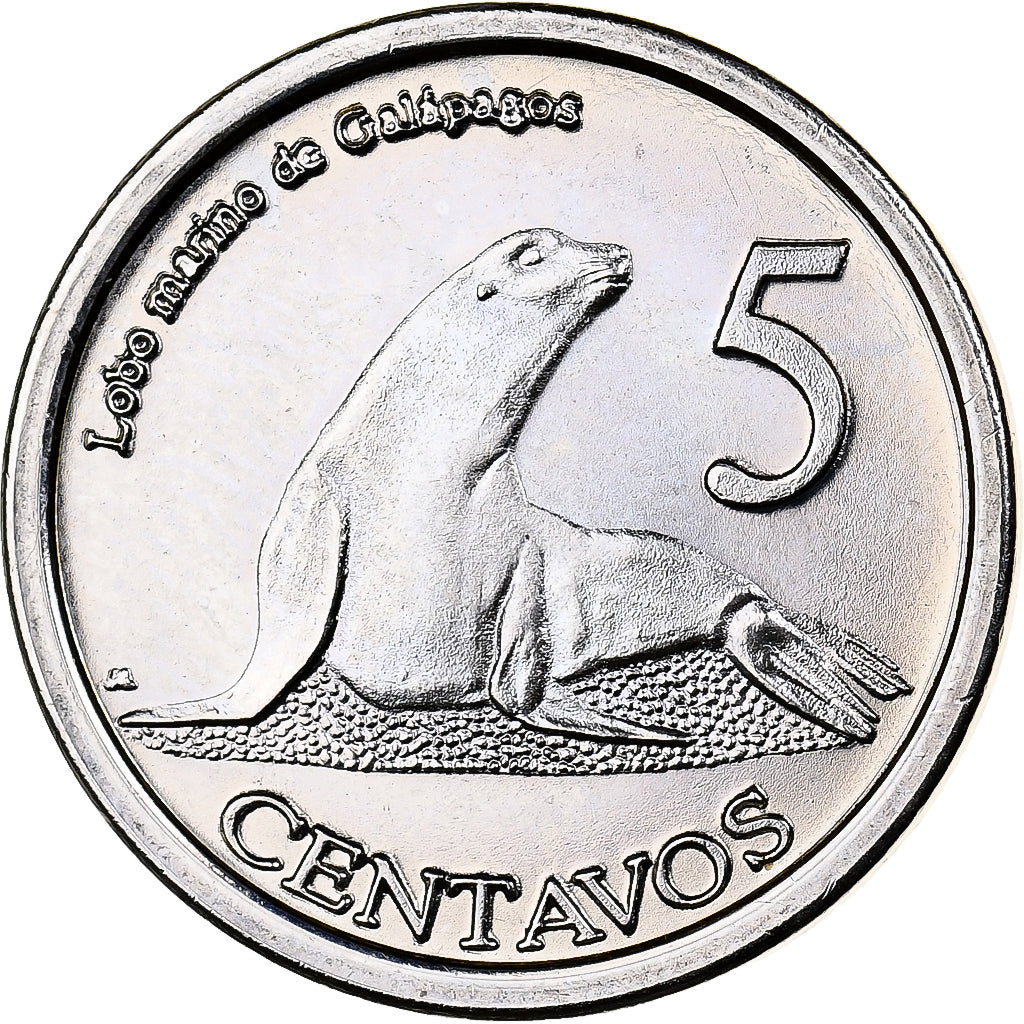 GALAPAGOS ISLANDS, 5 Centavos, 2008, Copper-nickel, MS(63), KM:2