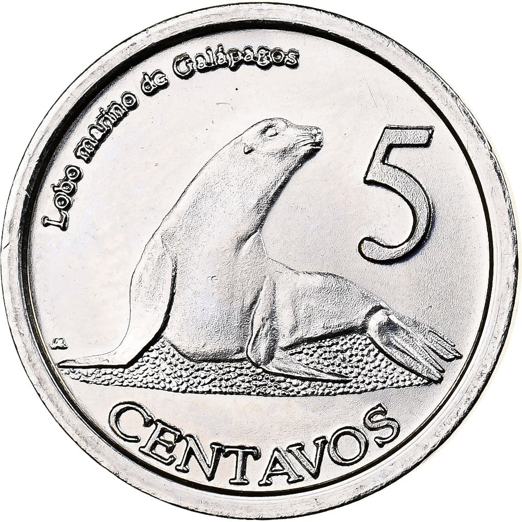 GALAPAGOS ISLANDS, 5 Centavos, 2008, Copper-nickel, MS(63), KM:2