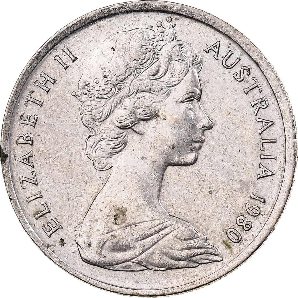 Australia, Elizabeth II, 5 Cents, 1980, Copper-nickel, AU(55-58), KM:64