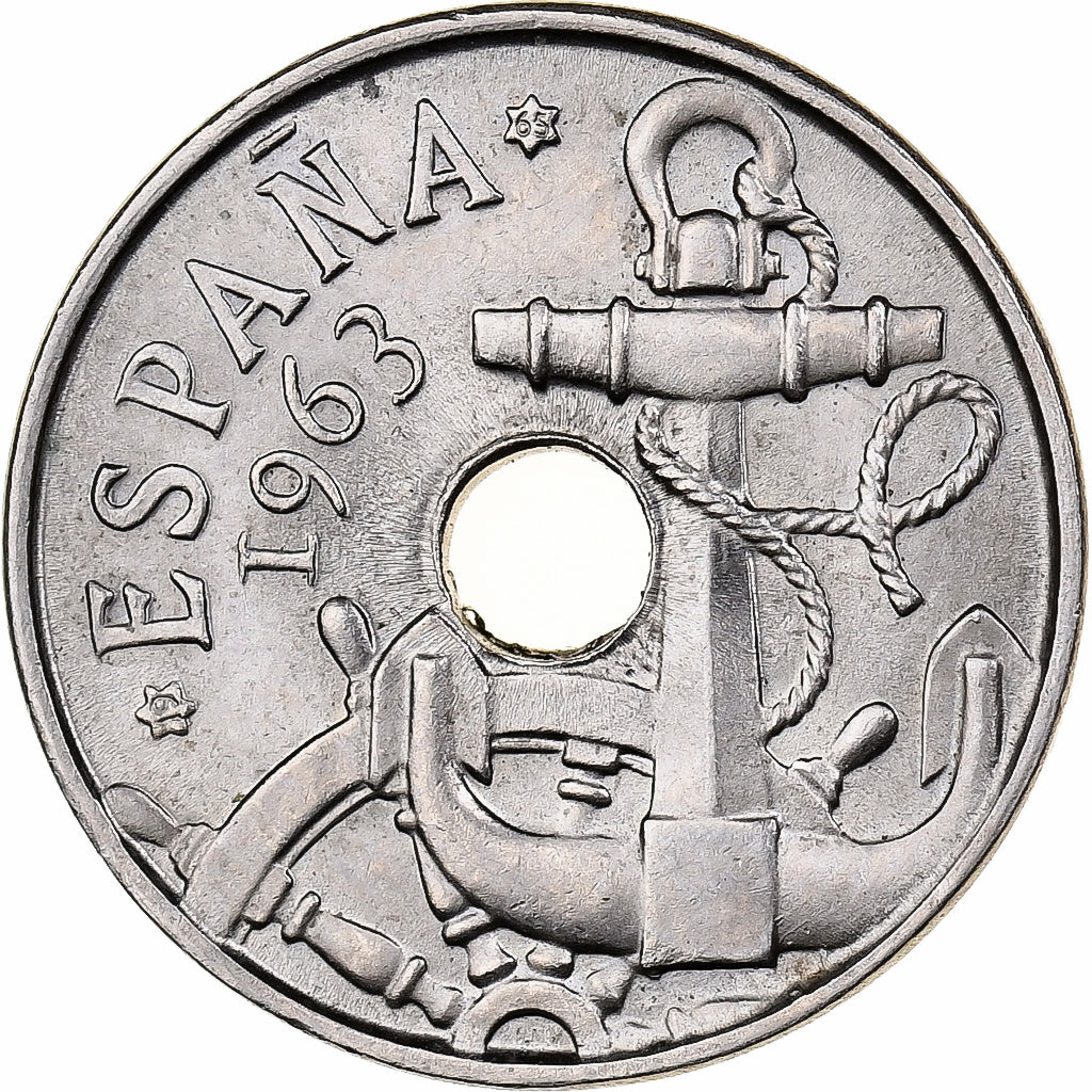 Spagna, Francisco Franco, caudillo, 50 Centimos, 1963 (65), Rame-nichel, SPL-