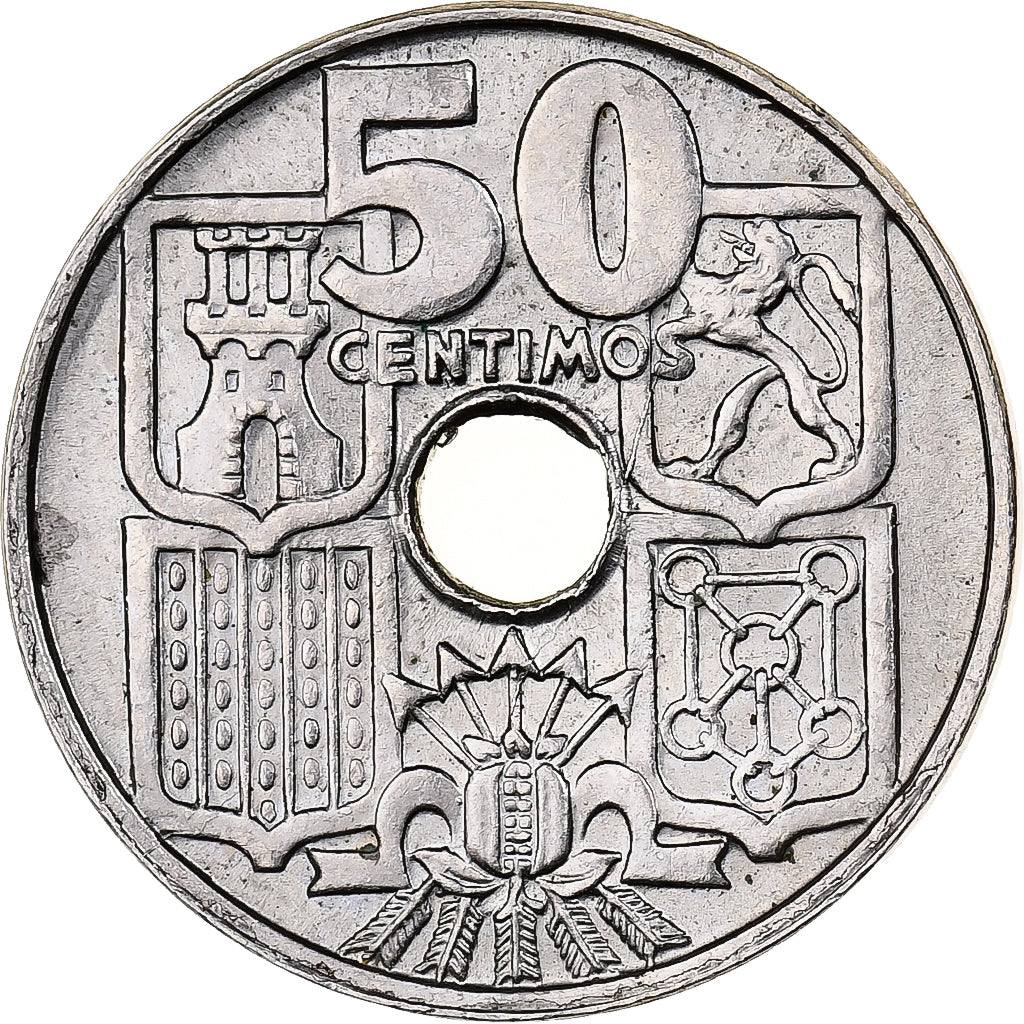 Spagna, Francisco Franco, caudillo, 50 Centimos, 1963 (65), Rame-nichel, SPL-