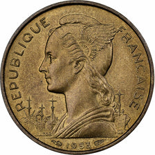Madagascar, 20 Francs, 1953, Paris, Aluminium-Brąz, MS(60-62), KM:7