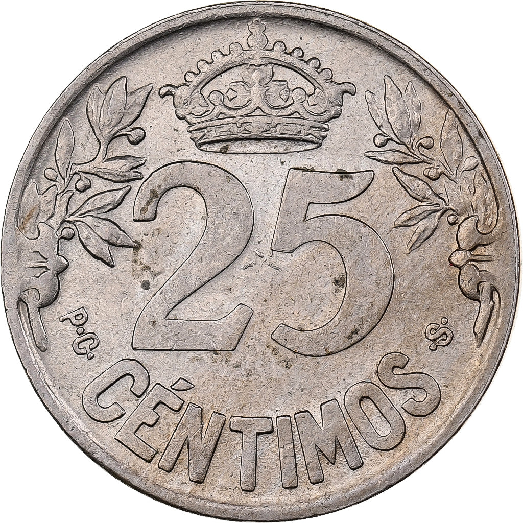Spain, Alfonso XIII, 25 Centimos, 1925, Madrid, Copper-nickel, EF(40-45), KM:740