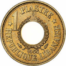 Lebanon, Piastre, 1955, Paris, Aluminum-Bronze, MS(65-70), KM:19