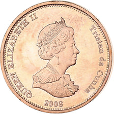 Tristan Da Cunha, Elizabeth II, Penny, 2008, Franklin Mint, Copper, MS(63)