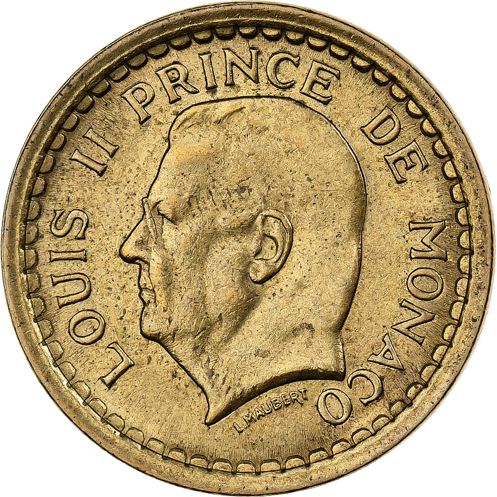 Monaco, Louis II, Franc, 1943, Aluminum-Bronze, ZF, KM:120